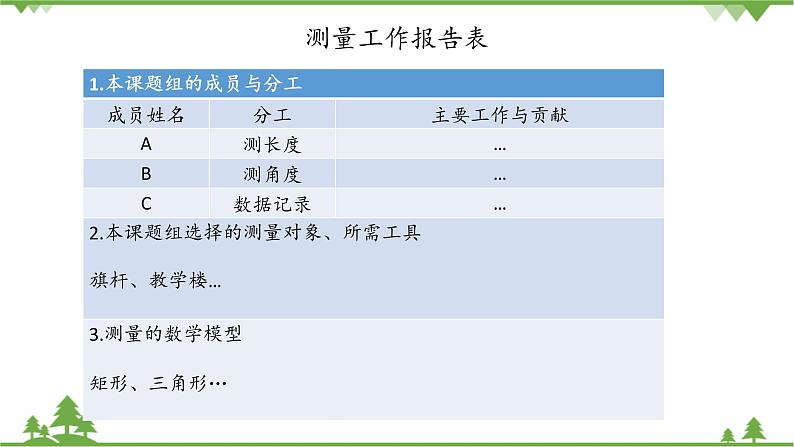 北师大版（2019）高中数学必修第二册3.2测量和自选建模作业的汇报交流-课件+教案+学案04