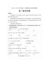 山东省聊城市2020-2021学年度第一学期期末教学质量抽测高一数学试题（PDF版，含答案）