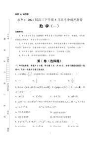 2021届湖南省永州市高三下学期5月高考冲刺卷数学试题（一） PDF版