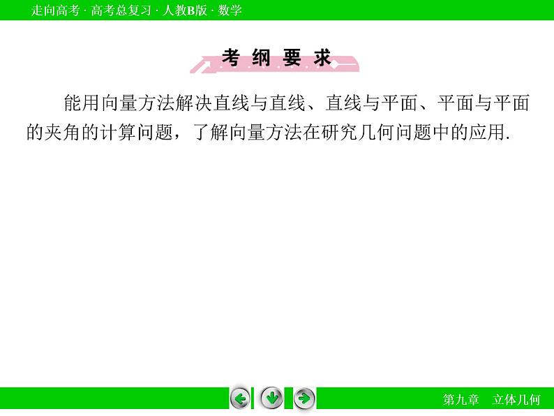 第9章 第8节用向量方法求角与距离(理)课件PPT06