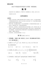 2022 年普通高等学校招生全国统一模拟演练-九省联考数学试题（新高考）