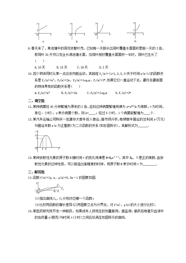 2021年新教材必修第一册4.4.3《不同函数增长的差异》课时练习（含答案）第2页