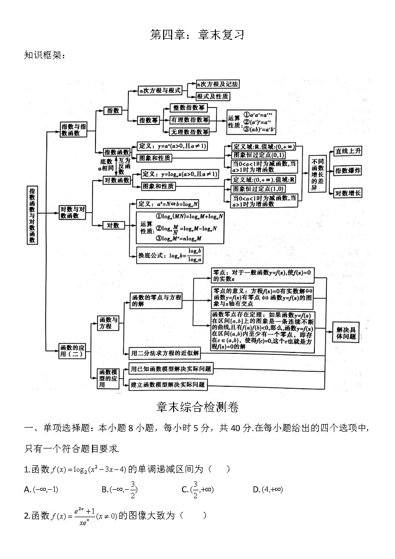 第4章指数函数与对数函数章末复习检测-【新教材】人教A版（2019）高中数学必修第一册01