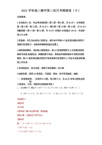 2021高三数学新高考第三次月考模拟试卷模拟卷（十）（含答案解析）