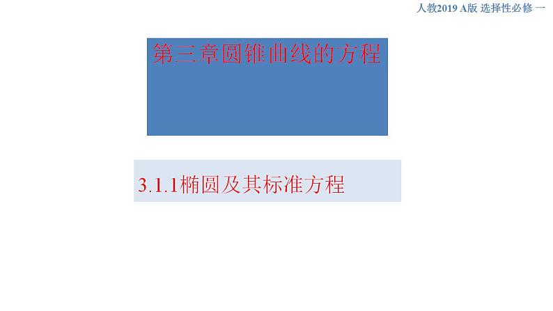 3.1.1 椭圆及其标准方程 课件-人教A版高中数学选择性必修第一册第1页