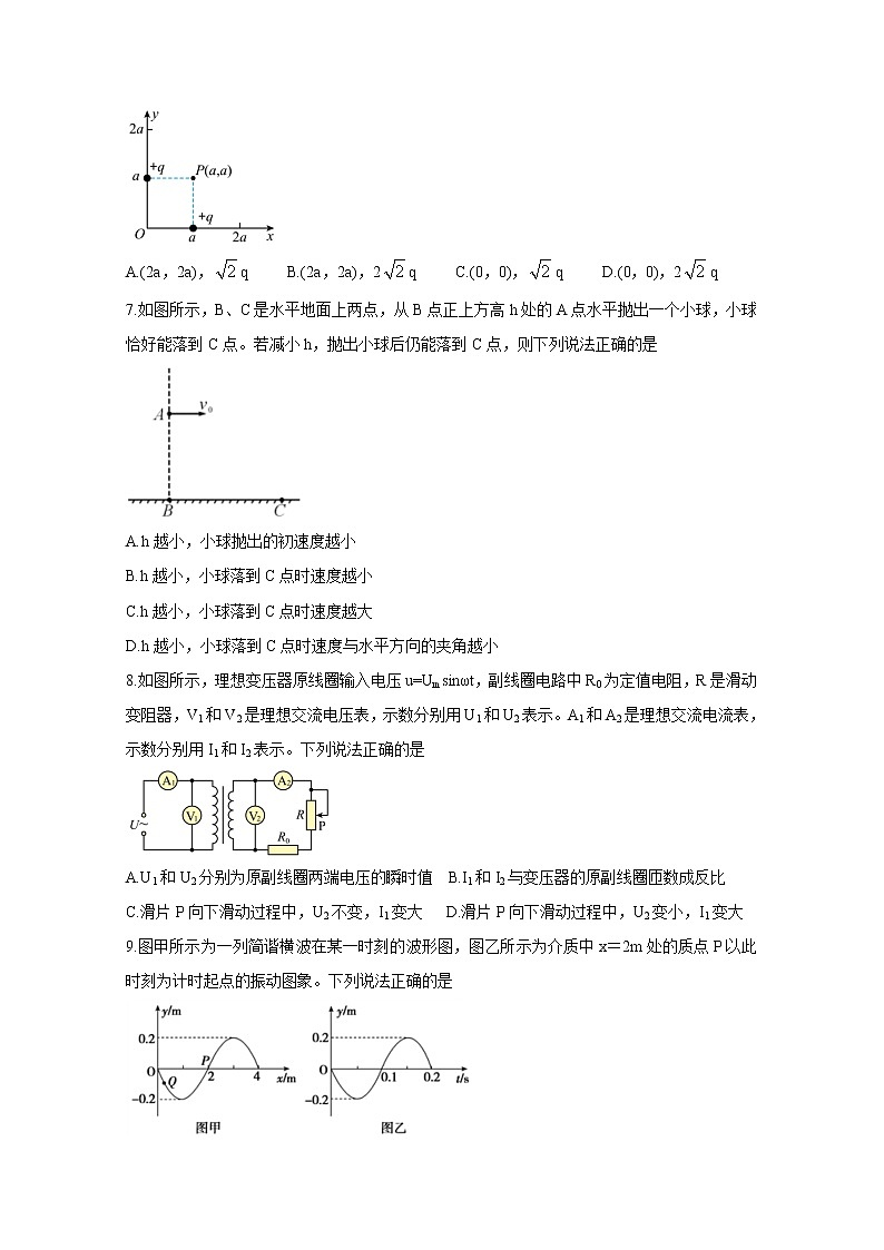 河南省信阳市2021年春期高二期末重点高中六校联合调研 物理 Word版含答案 试卷03