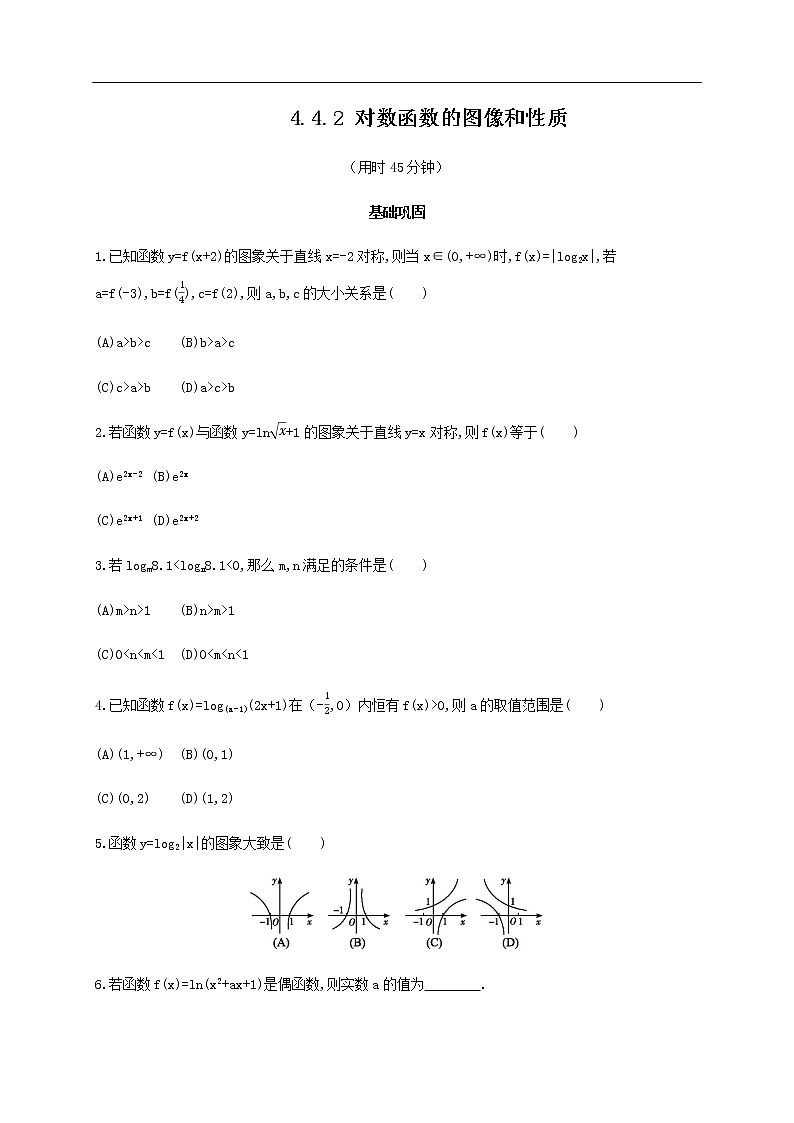 人教A版（2019年）必修一数学4.4.2  对数函数的图像和性质（课件、教案、学案、配套练习含解析）01