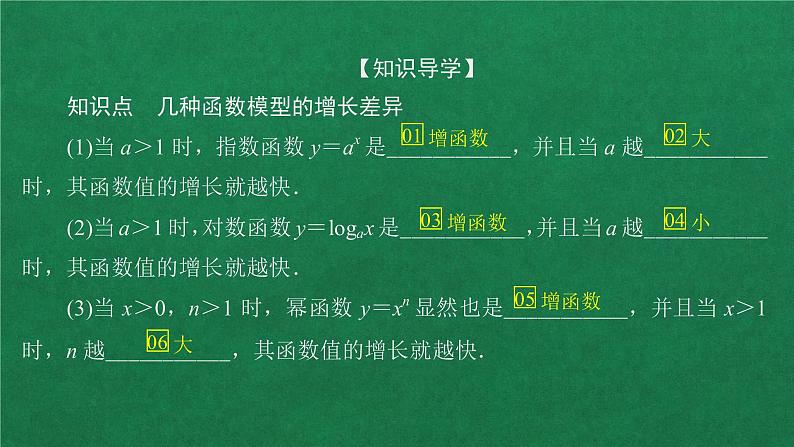 高中人教A版数学必修第一册第四章  4．4  4．4.3不同函数的增长差异课件第4页