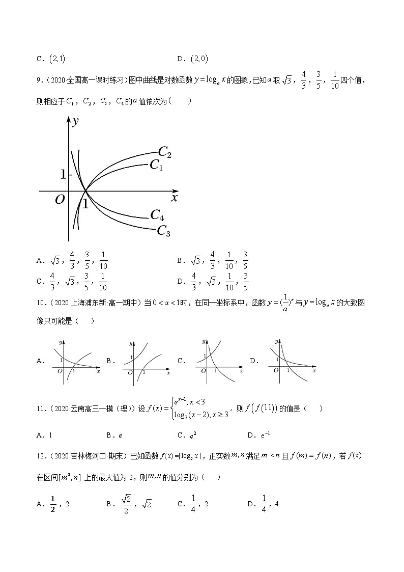 4.2.3 对数函数的性质与图像-2020-2021学年高一数学课时同步练（新人教B版必修第二册）02
