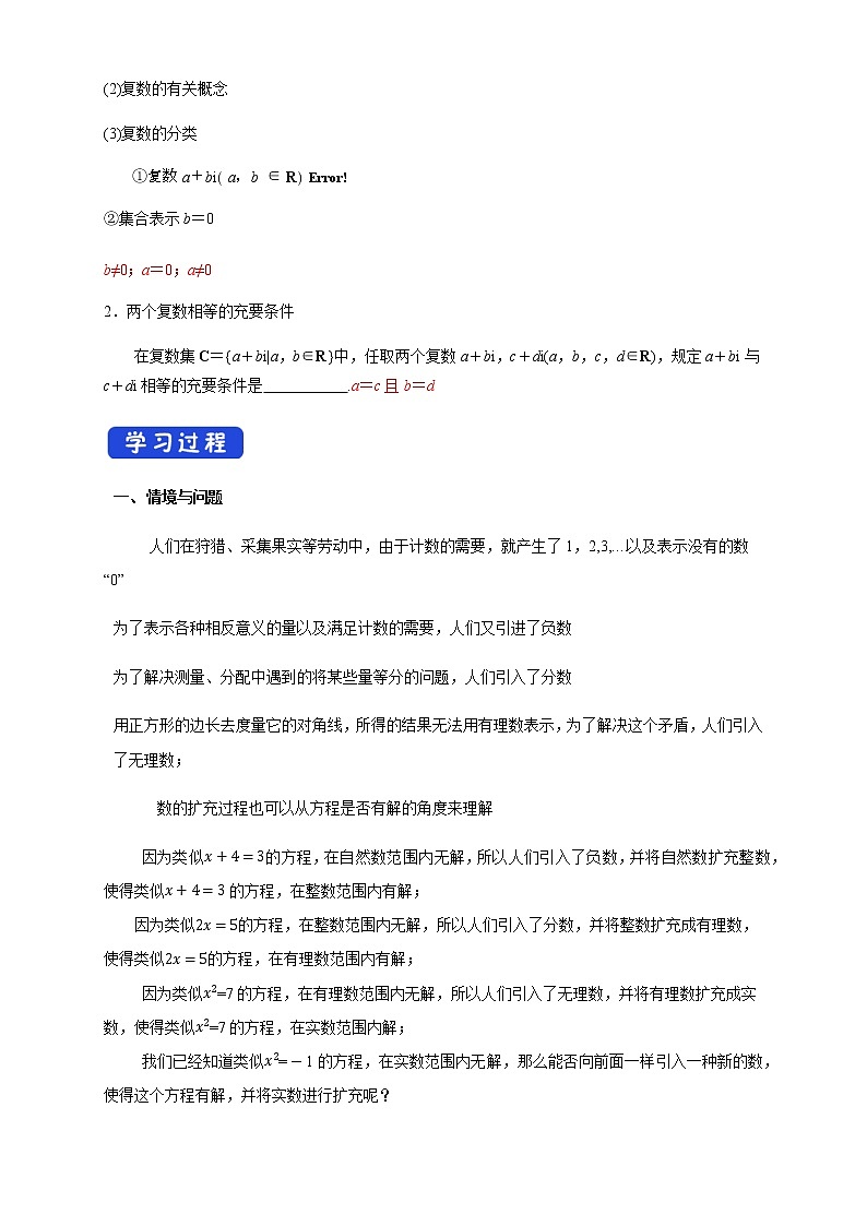 【新教材精创】10.1.1 复数的概念 导学案（2）-人教B版高中数学必修第四册第2页