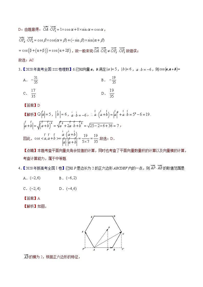 三年（2019-2021）高考数学（理）真题分项汇编之专题11平面向量（解析版）第2页