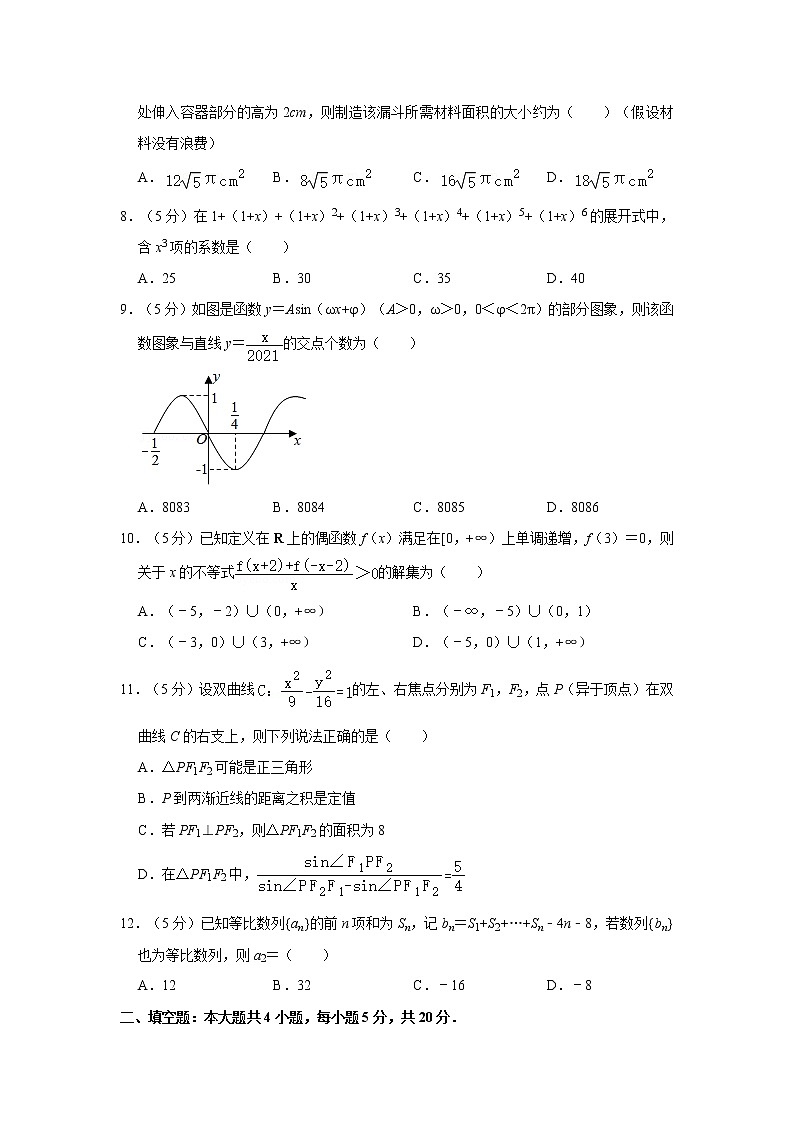 2021年广西来宾市、玉林市、梧州市等高考数学模拟试卷（理科）（4月份）02