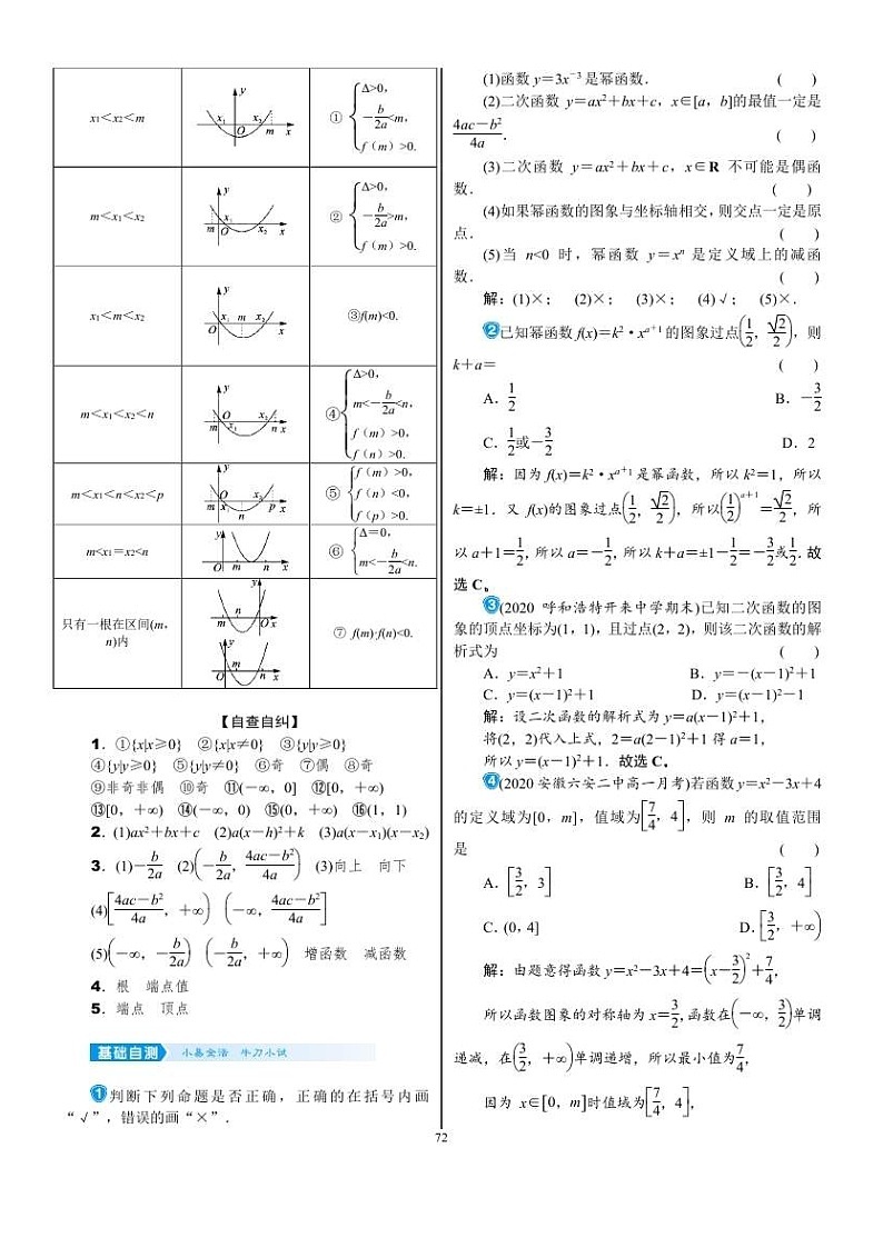 2022年新高考数学一轮复习考点练：2.4《幂函数与二次函数》 (含答案详解)教案第2页