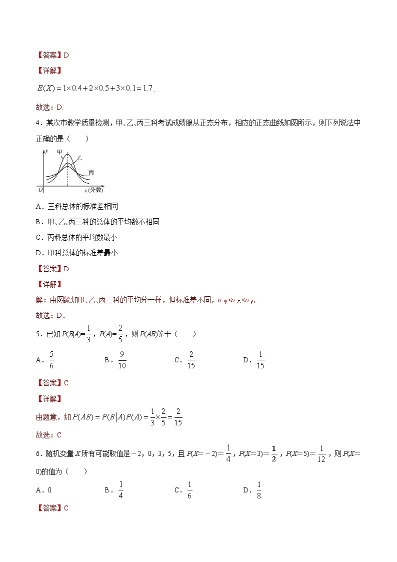 专题07 随机变量及其分布【专项训练】-高二数学下学期期末专项复习（新人教A版2019）02