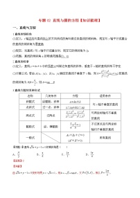 专题02 直线与圆的方程【知识梳理】-高二数学下学期期末专项复习（新人教A版2019）