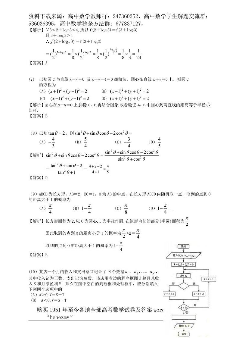 1951至今的高考数学试卷及答案合集02