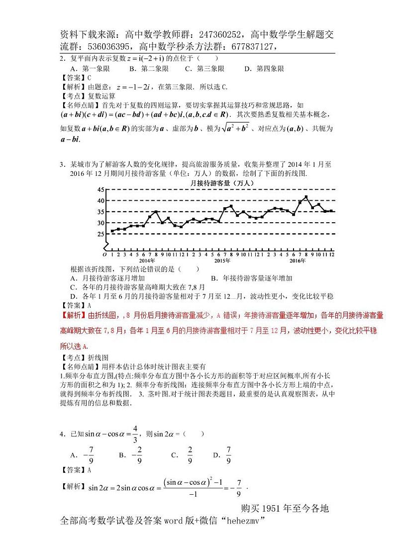 1951至今的高考数学试卷及答案合集02