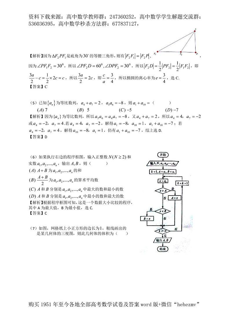 1951至今的高考数学试卷及答案合集02