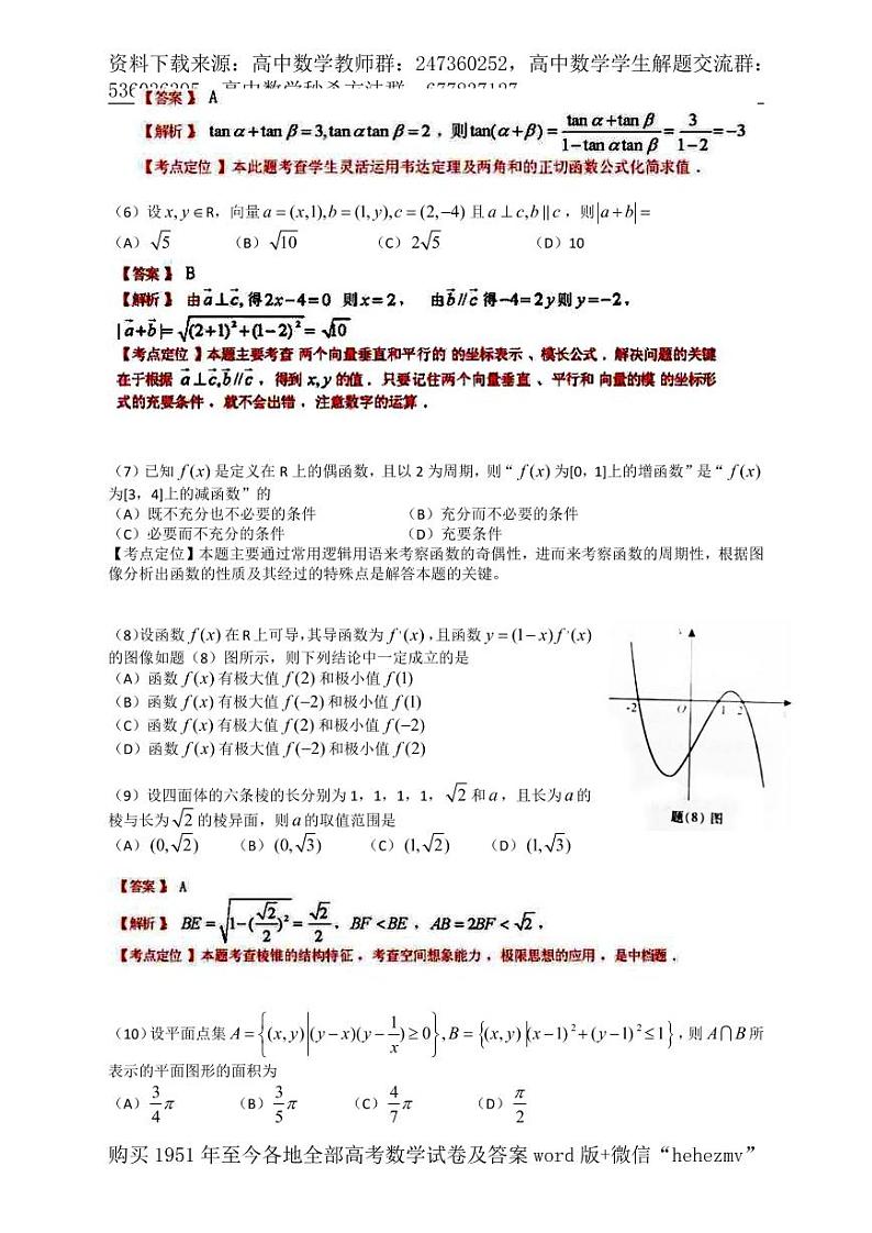 1951至今的高考数学试卷及答案合集02