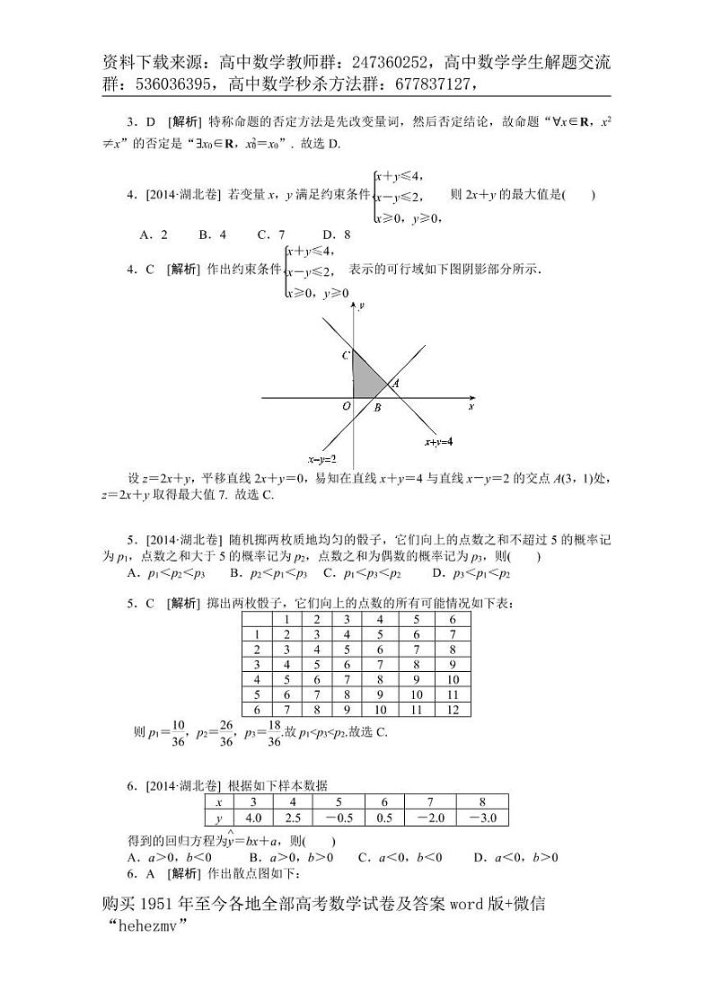 1951至今的高考数学试卷及答案合集02