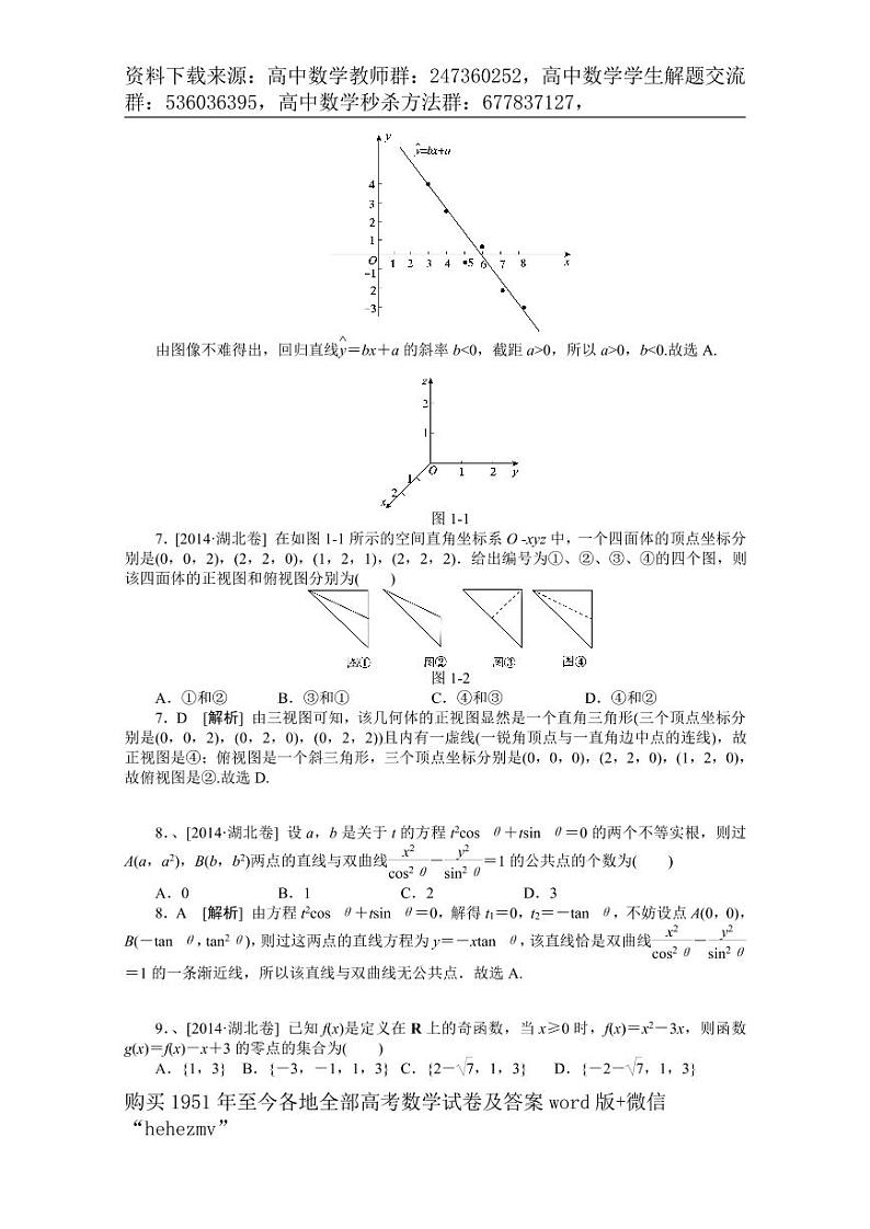 1951至今的高考数学试卷及答案合集03