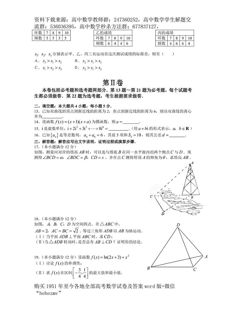1951至今的高考数学试卷及答案合集03