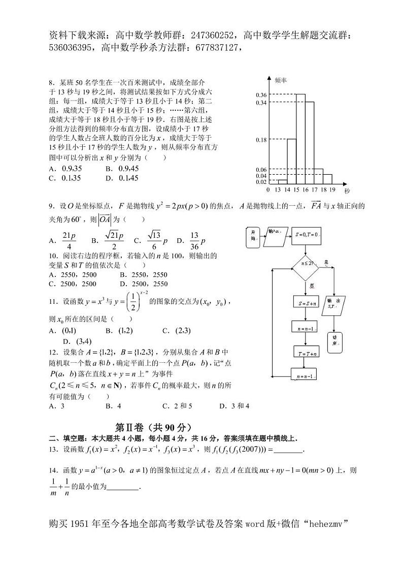 1951至今的高考数学试卷及答案合集02