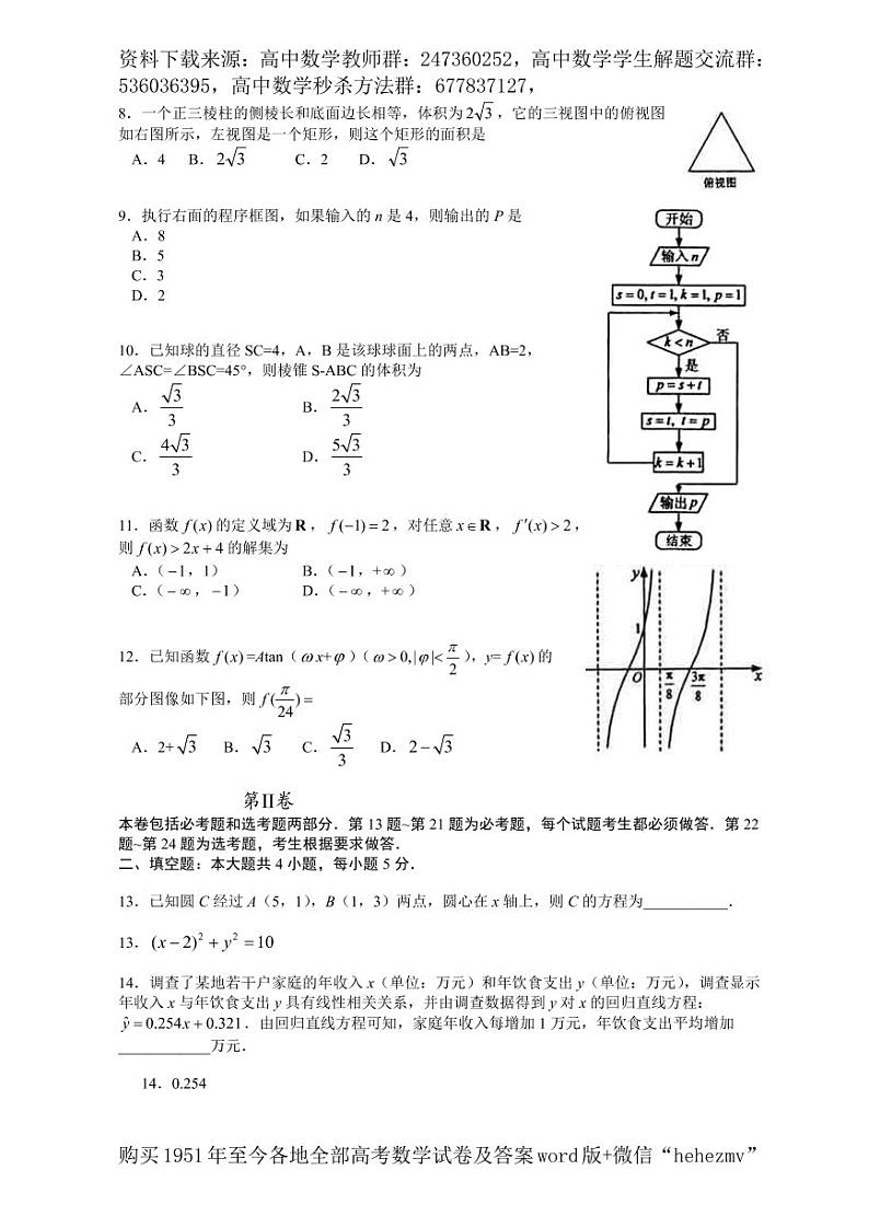 1951至今的高考数学试卷及答案合集02