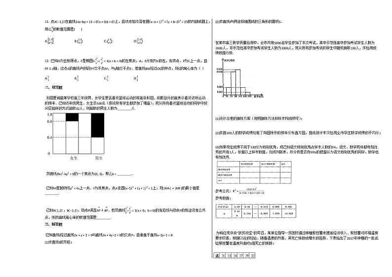 2020-2021学年四川省绵阳市高二（上）12月月考数学（文）试卷人教A版第2页