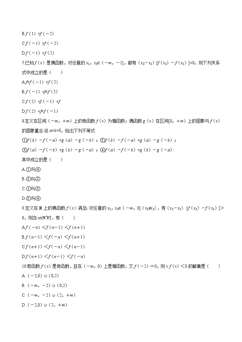 专题18 函数单调性和奇偶性的综合应用-2020-2021学年高一数学培优对点题组专题突破（人教A版2019必修第一册）02