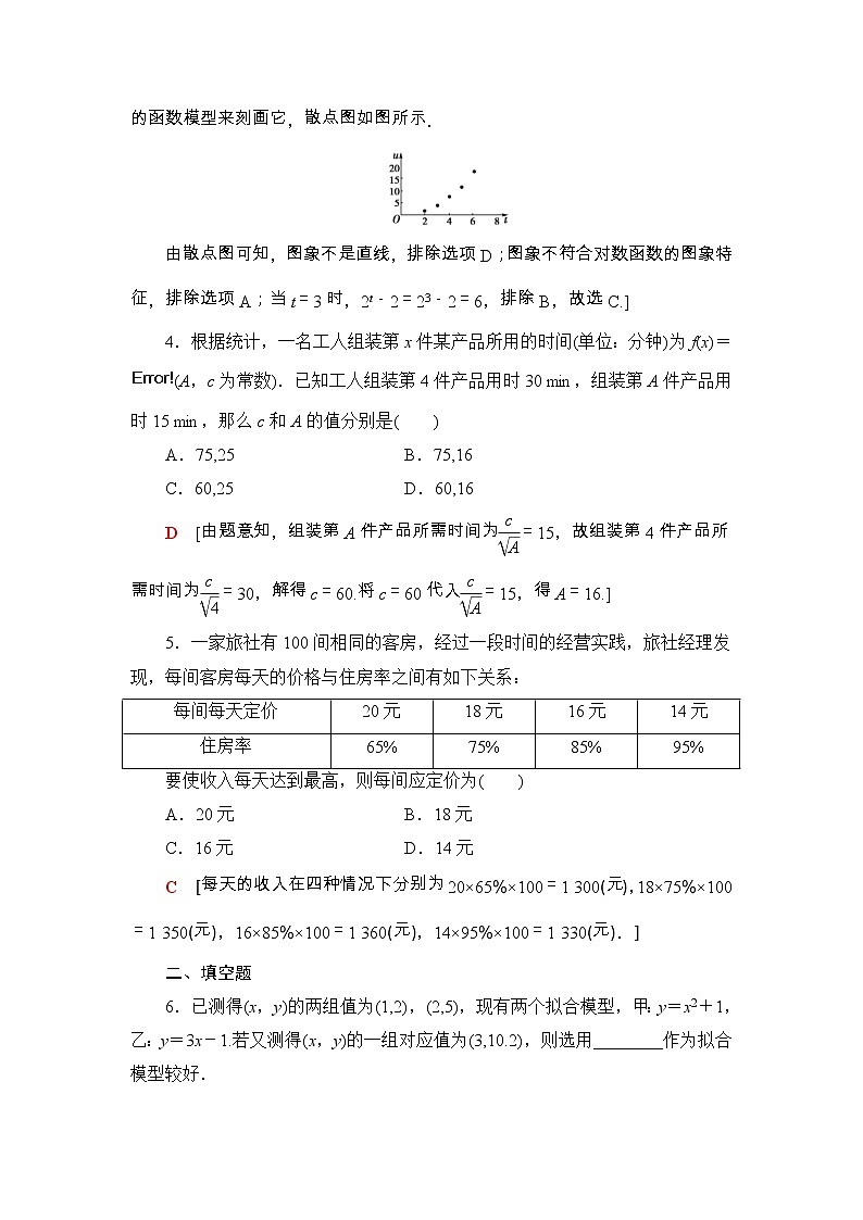 2021年人教版高中数学必修第一册课时同步练习34《函数模型的应用》(含答案详解)02