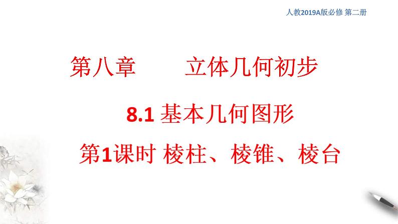 人教版高中数学必修第二册8.1《基本几何图形（第1课时）》课件(共34张) (含答案)第1页