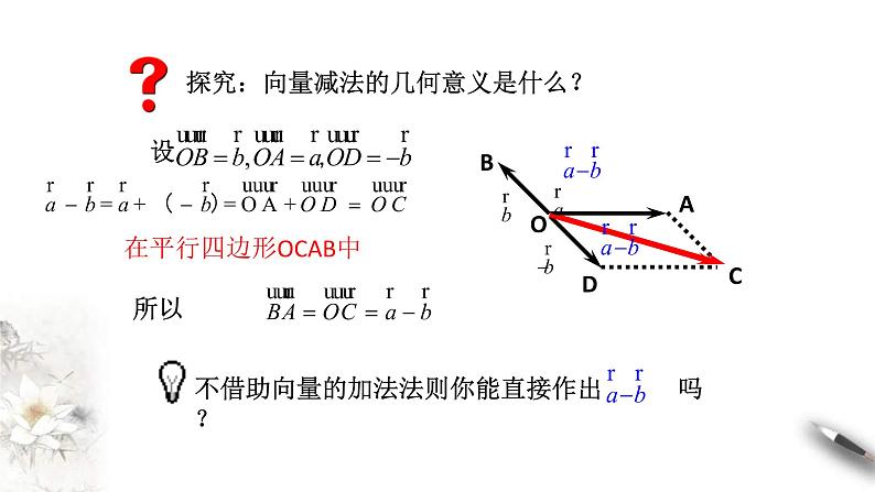 人教版高中数学必修第二册6.2.2《向量的减法运算》课件(共19张) (含答案)第7页