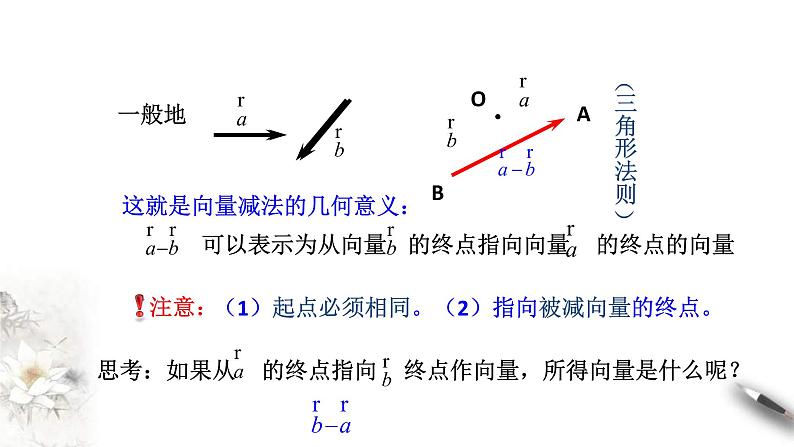 人教版高中数学必修第二册6.2.2《向量的减法运算》课件(共19张) (含答案)第8页