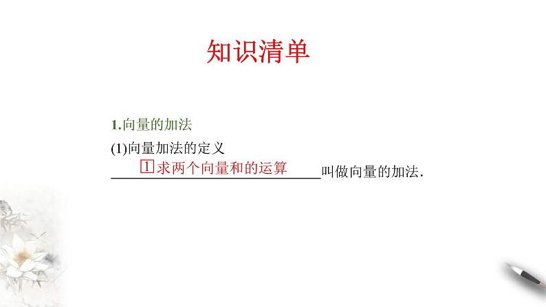 人教版高中数学必修第二册6.2.1《向量的加法运算》习题课件(共33张) (含答案)第5页