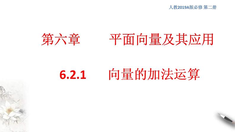 人教版高中数学必修第二册6.2.1《向量的加法运算》课件(共23张) (含答案)第1页
