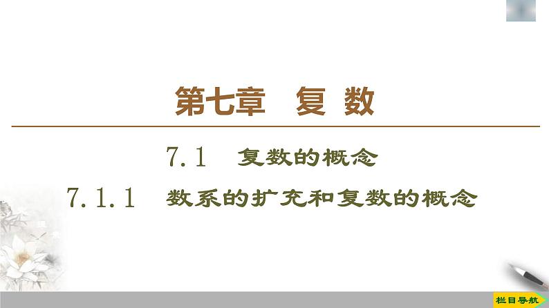 人教版高中数学必修第二册第7章习题课件7.1.1《数系的扩充和复数的概念》(含答案)01