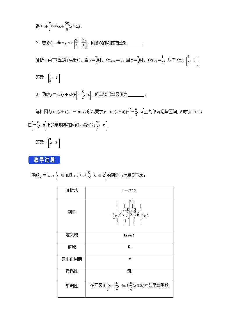 7.3.2.3 正切函数的图象与性质 教学设计02