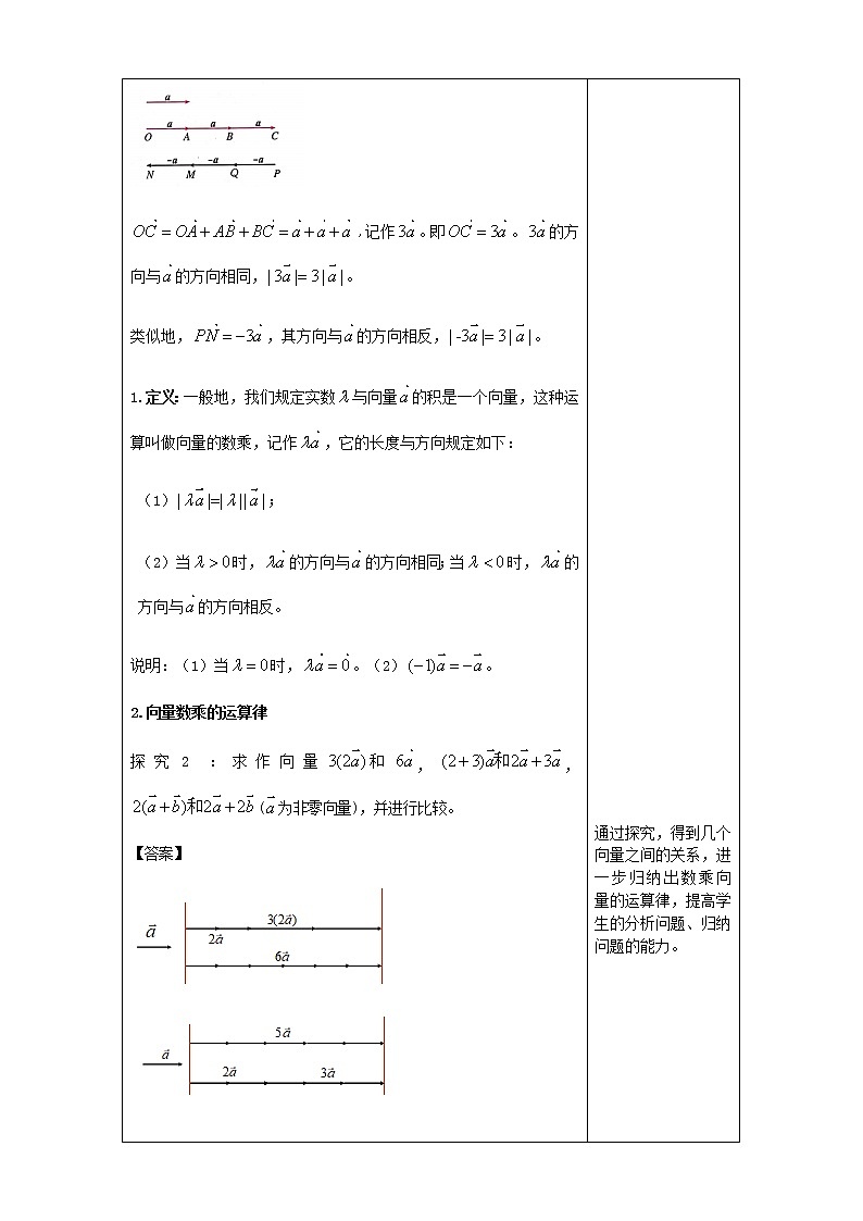 6.2.3 向量的数乘运算 教案-人教A版高中数学必修第二册03