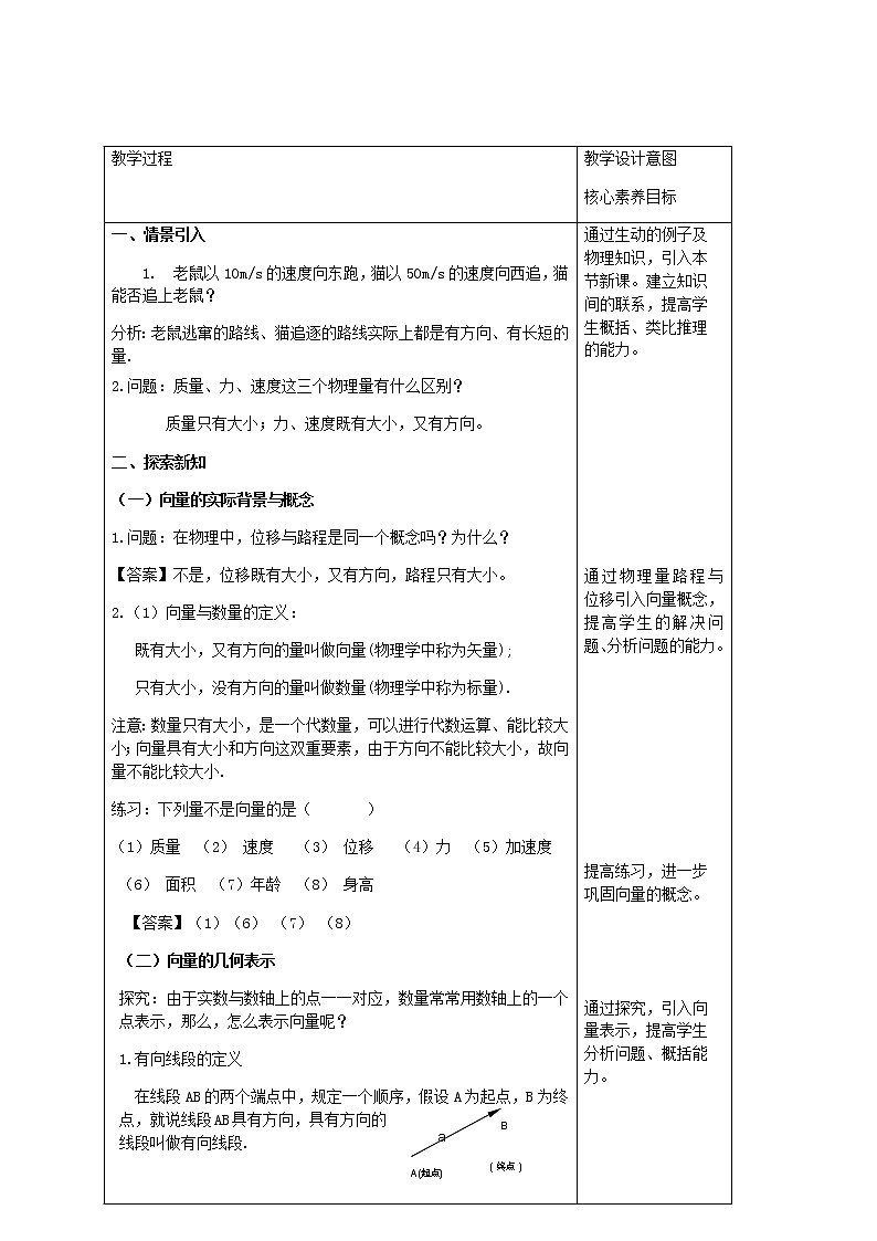 6.1 平面向量的概念 教案-人教A版高中数学必修第二册第2页
