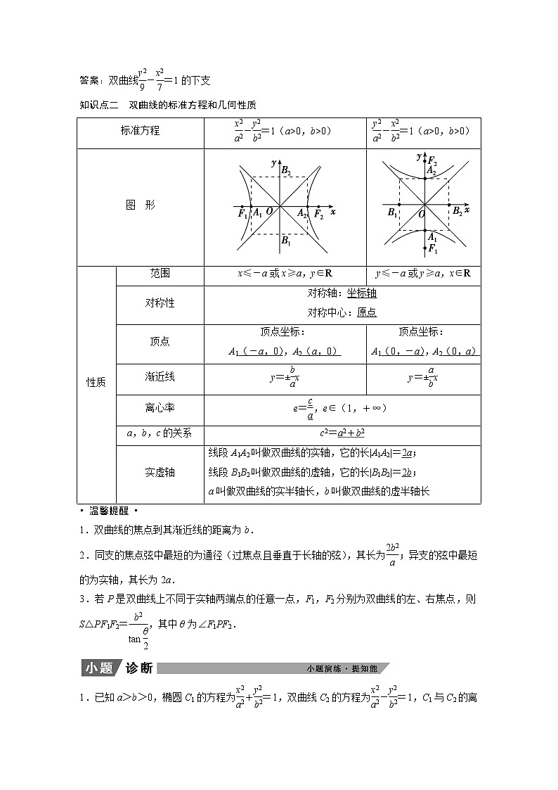 2022届高考数学一轮复习第八章平面解析几何8.7双曲线学案理含解析北师大版02