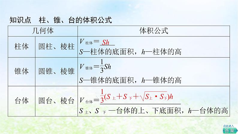 2021_2022学年新教材高中数学第6章立体几何初步§66.2柱锥台的体积课件北师大版必修第二册06