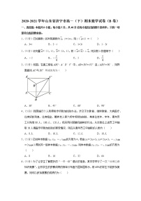 2020-2021学年山东省济宁市高一（下）期末数学试卷（b卷）