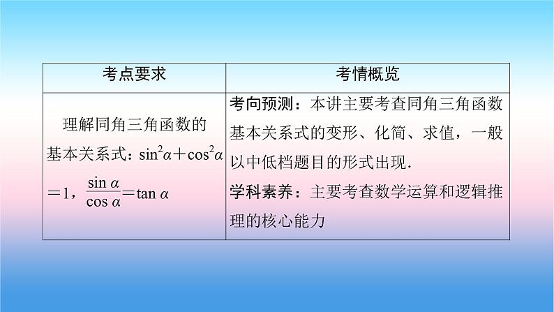 2022届新高考一轮复习苏教版 第5章 第2讲 同角三角函数基本关系式与诱导公式 课件（52张）02