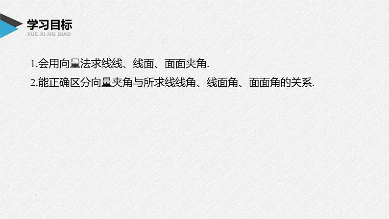 2021年人教版高中数学选择性必修第一册第1章习题课件：《1.4.2第2课时夹角问题》(含答案)第2页