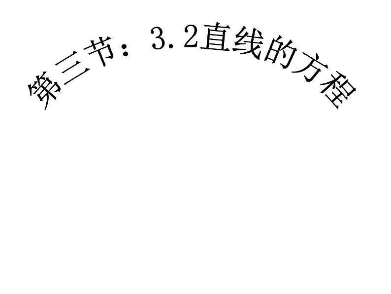 高中数学人教A版必修2第三章3.2.1 直线的点斜式方程课件第1页