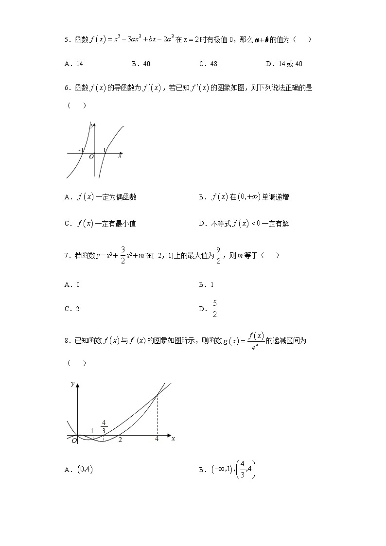 2021年人教版高中数学选择性必修第二册第5章《一元函数的导数及其应用》章节复习综合测试(2)(含答案)第2页