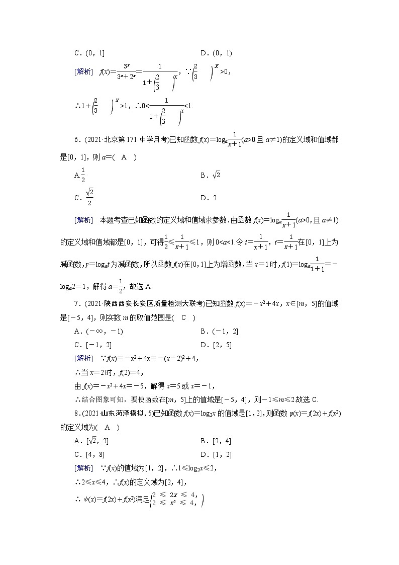 高考数学一轮复习练习案5第二章函数导数及其应用第二讲函数的定义域值域含解析新人教版第2页