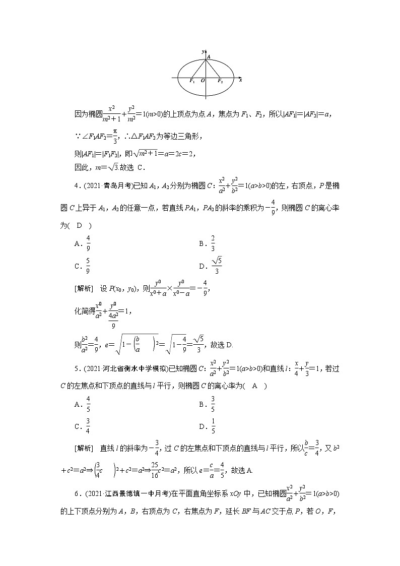 高考数学一轮复习练习案53第八章解析几何第五讲椭圆含解析新人教版第2页