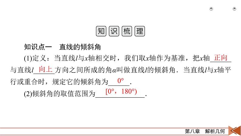 2022版新高考数学人教版一轮课件：第8章 第1讲 直线的倾斜角、斜率与直线的方程05